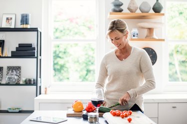Person preparing low-carb dinner in their kitchen